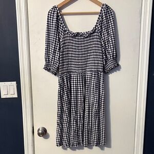 Draper James Gingham Ruched Midi Dress